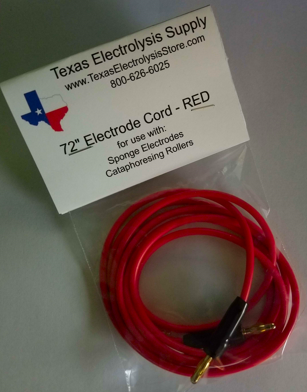 Electrode Cord - RED - Click Image to Close
